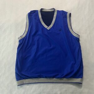 Dunhill Mens Large V Neck Blue Sleeveless Vest Lightweight Golf Outdoor Casual
